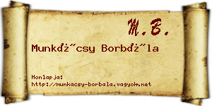 Munkácsy Borbála névjegykártya